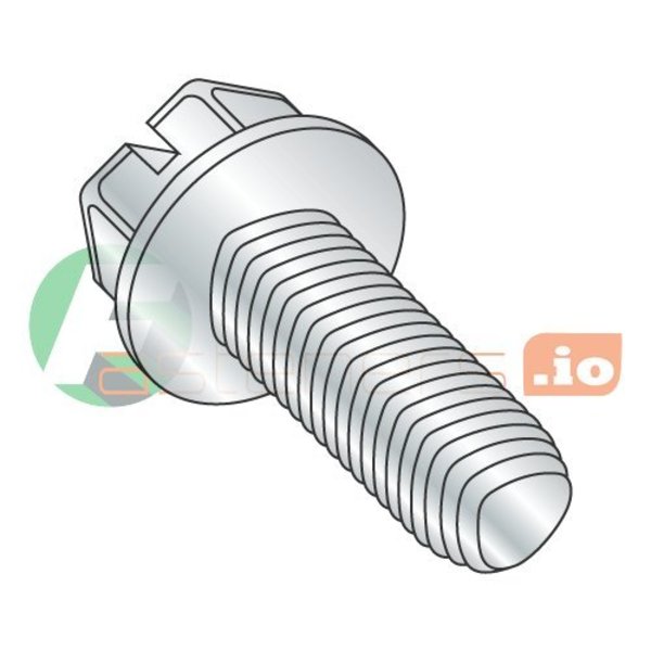 Newport Fasteners Thread Forming Screw, 3/8"-16 x 1-1/2 in, Zinc Plated Steel Hex Head Slotted Drive, 500 PK 608136